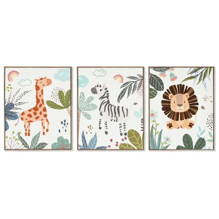 Cuadro home esprit con relieve 40 x 3 x 50 cm (3 unidades)