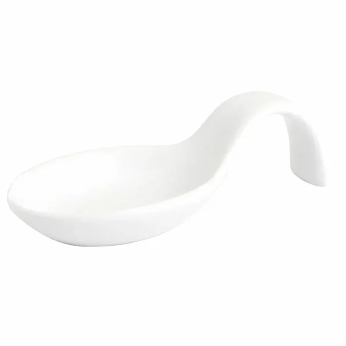 Cuchara para cóctel quid chef cerámica blanco 10 x 5 cm (12 unidades) (pack 12x)