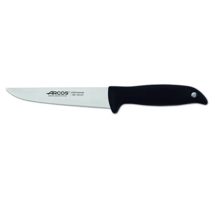 Cuchillo de cocina Arcos Menorca 145300 de acero inoxidable Nitrum y mango de polipropileno con hoja de 15 cm en blíster