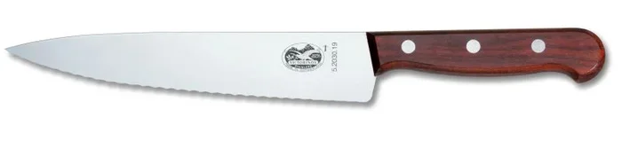 Cuchillo de cocina chef filo dentado, madera, 19 cm