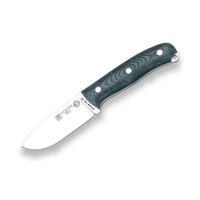 Cuchillo de Supervivencia Joker «Ursus» CV116, mango canvas micarta verde, hoja de 10 cm, con funda piel y paracord 550, Herramienta de pesca, caza, camping y senderismo
