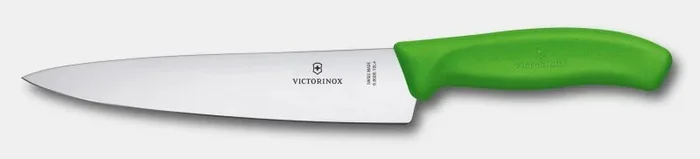 Cuchillo para chef Victorinox Swiss Classic en Blister, modelo filo recto súper afilado, ideal para carnes, frutas y verduras, mango ergonómico, apto para lavavajillas, verde.