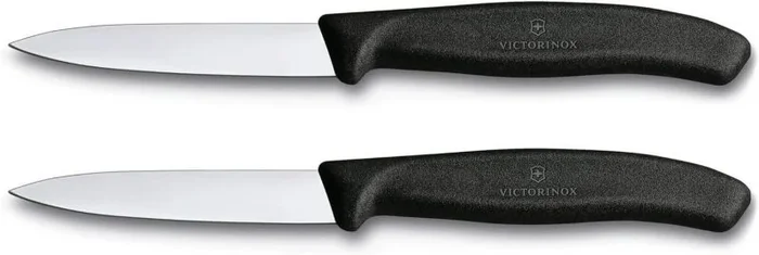 Cuchillo para verdura Victorinox Swiss Classic 2 Piezas en Blister ideal para frutas y verduras, hoja súper afilada de 8 cm, mango ergonómico, calidad y diseño suizo.