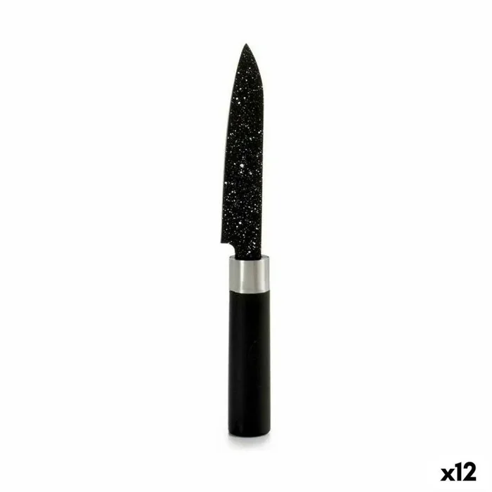 Cuchillo pelador mármol 2,5 x 20,5 x 1,7 cm negro acero inoxidable plástico (12 unidades)