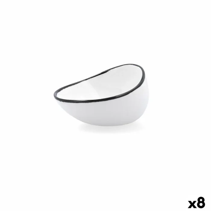 Cuenco ariane vital filo blanco negro cerámica 12,5 cm (8 unidades)
