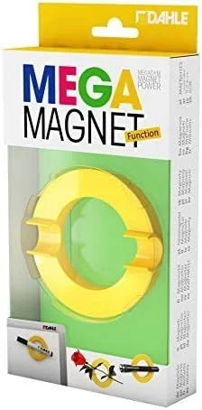 Dahle Mega Magnet Circle XL – Imán (80 mm, Incluye Soporte para Colocar Objetos), Color Amarillo