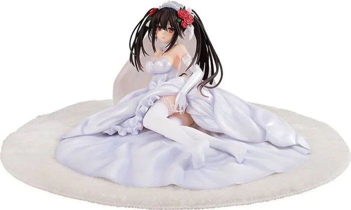 Date a live estatua pvc 1/7 light novel edition kurumi tokisaki: wedding dress ver. 13 cm