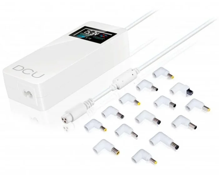Dcu 37100017 blanco cargador universal para ordenador portátil notebook luxe 90w 14 adaptadores