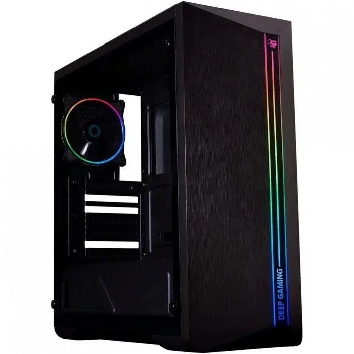 DeepGaming DGC-A200 – Caja PC Gaming ATX/microATX, Ventana Lateral de Cristal Templado, Iluminación A-RGB, Compatible con Refrigeración Líquida PC. Color Negro