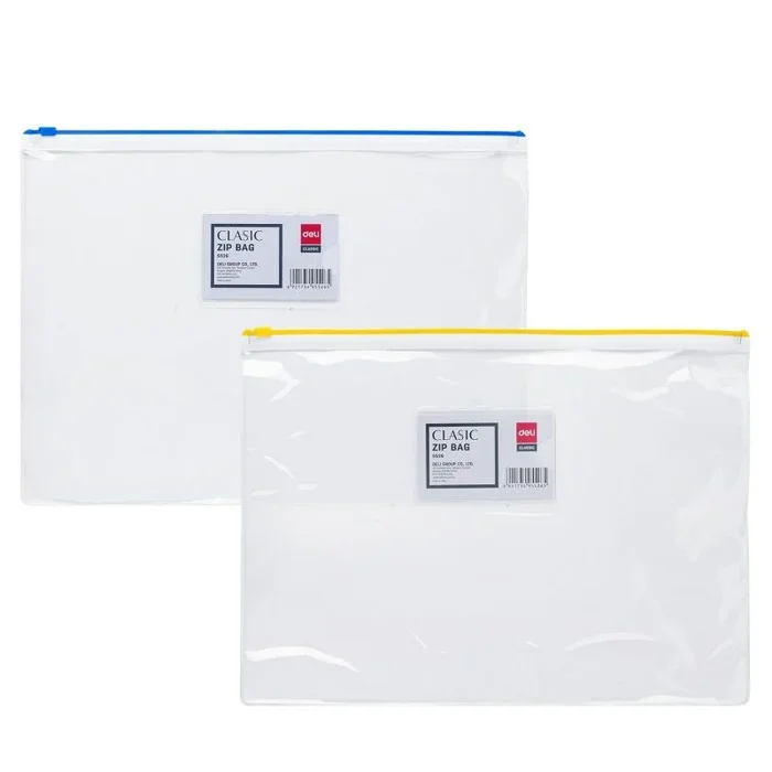 Deli bolsa con zip pvc con portatarjetas 180micras a4