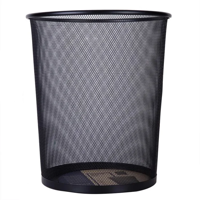 Deli Cubo de basura con red, 27 litros, color negro