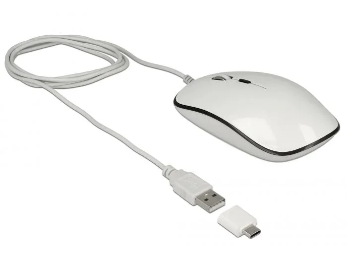 DeLOCK 12532 ratón Ambidextro USB tipo A Óptico 3200 DPI