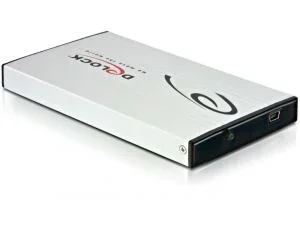 DeLOCK 2.5″ Ex. enclosure SATA HDD Negro, Plata 2.5″