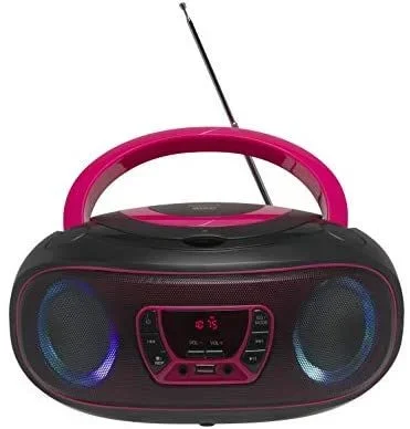 Denver TCL-212BT PINK reproductor de CD Reproductor de CD portátil Negro, Rosa