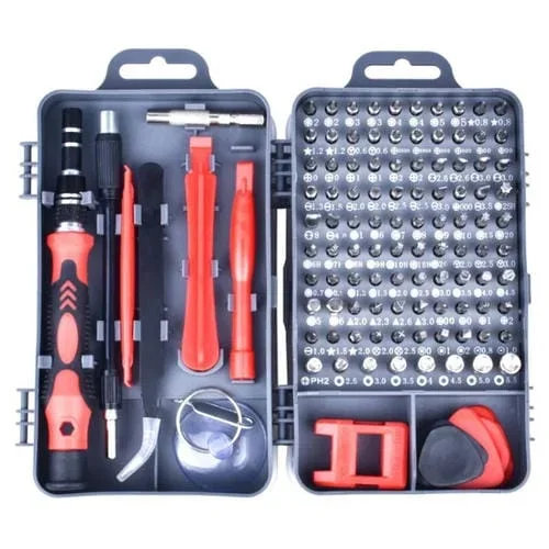 Destornillador Ciruela Magnético 110 En 1 Herramienta Reparación Desmontaje Phone Móvil (Gris Oscuro + Rojo)