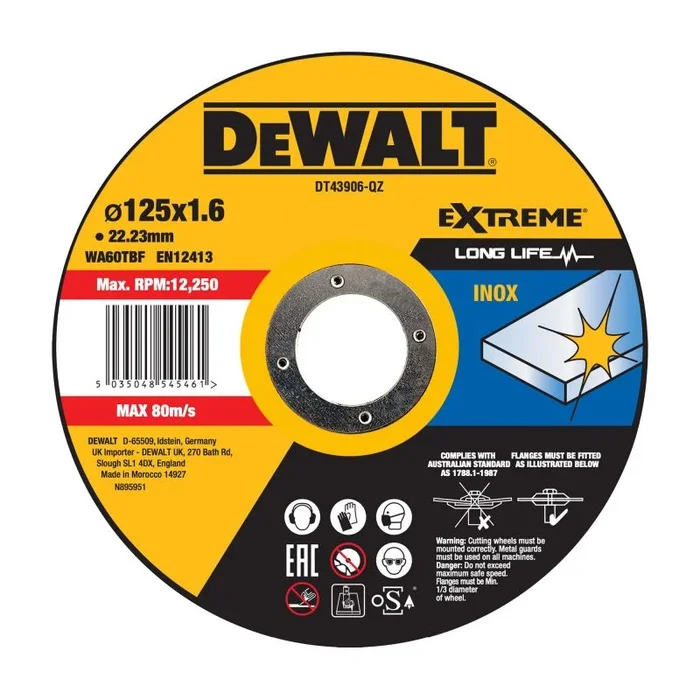DeWALT DT43906-QZ accesorio para amoladora angular Corte del disco