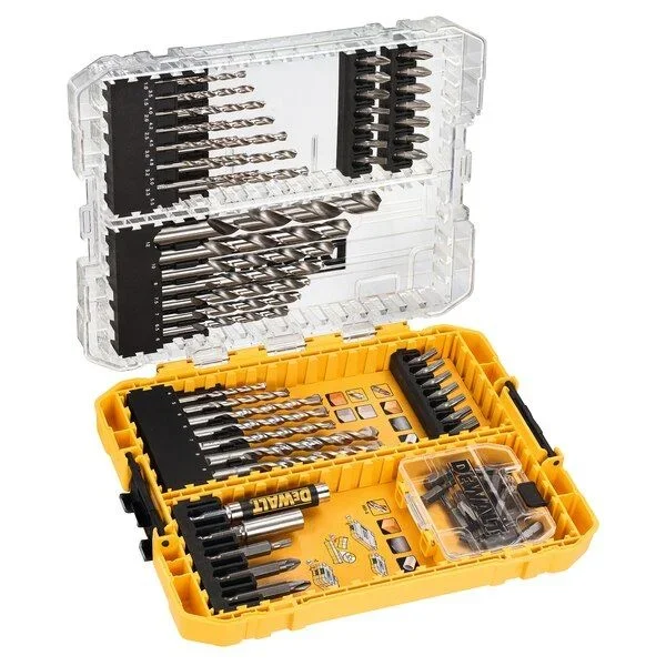 DeWALT DT70761-QZ juego de brocas, 72 piezas, ideal para perforaciones en diversos materiales, alta durabilidad, resistencia al desgaste, diseño optimizado para herramientas eléctricas.