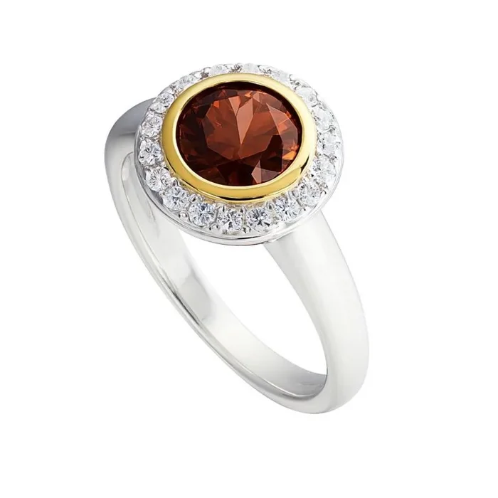 Diamonfire Fancy Colours – Anillo de plata de ley con circonita para mujer, talla 13