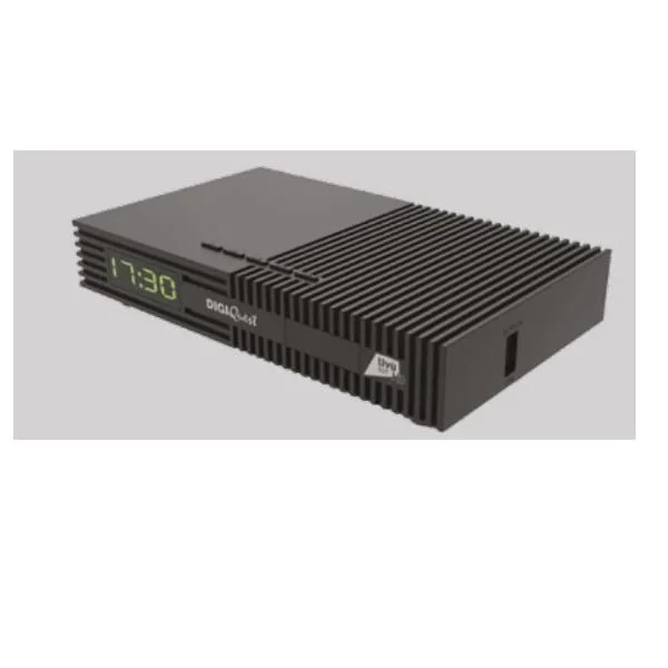Digiquest Decodificador Tivùsat Ti9, DVB-S2 con Mando a Distancia 2 en 1, Negro, Tarjeta Tivusat incluida, función de grabación activable – Dispositivo habilitado para Canales de Zona DAZN