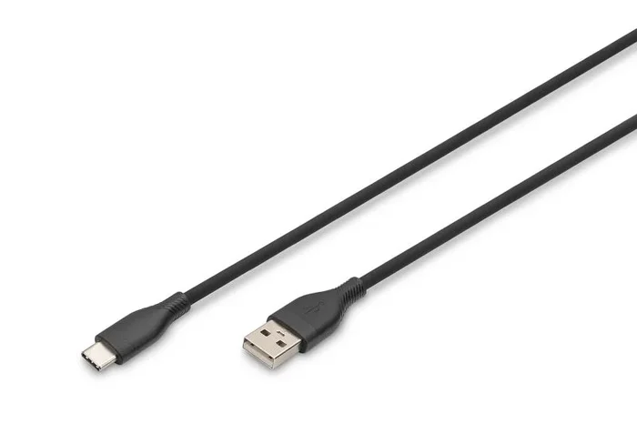 Digitus Cable de conexión USB-C de silicona, 0,5 m, negro