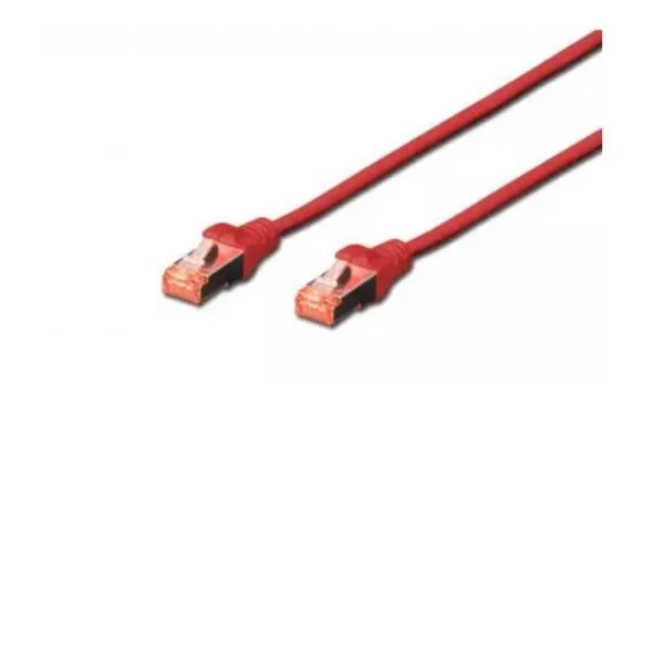 DIGITUS Cable LAN Cat 6 – 10m – Cable de red RJ45 – S/FTP Blindado – Compatible con Cat 6A y Cat 7 – Rojo