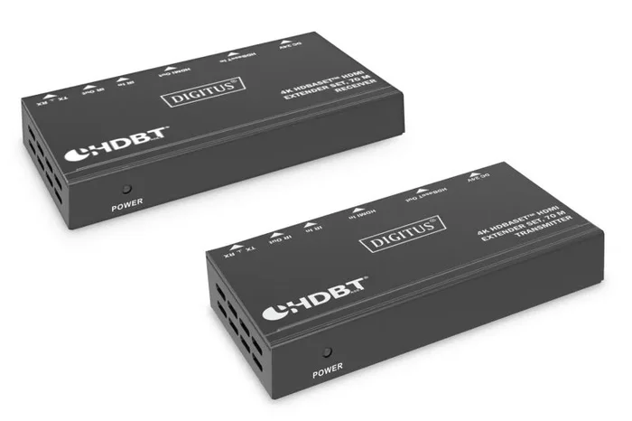 DIGITUS DS-55520 Extensor HDMI (HDBaseT) – UHD 4K/30 Hz – 40 m mediante cable LAN (HDBaseT 70 m) – Conjunto: emisor y receptor – IR infrarrojos, RS232 – HDCP 2.2/1.4 y HDBaseT 1.0