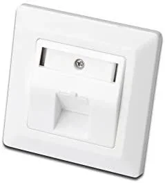 Digitus Toma de corriente para módulos Keystone, marco de 80 x 80 mm y placa central de 50 x 50 mm