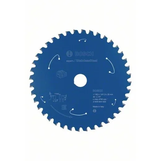 Disco de sierra circular Expert for Stainless Steel para sierras sin cables 160 x 1,6/1,3 x 20 T40