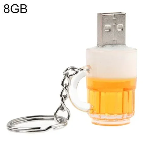 Disco Flash USB Llavero Estilo Cerveza con Memoria de 8 Gb
