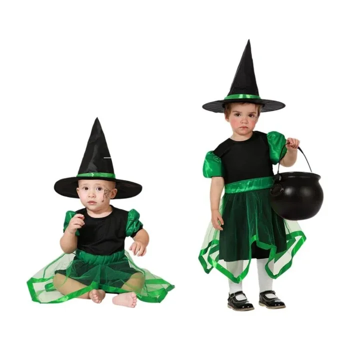 Disfraz para Bebés Verde Bruja – Marca: BigBuy Carnival – EAN: 8422259818762 – Talla: 6-12 Meses