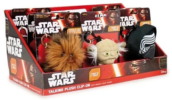 Display 12 llaveros de peluche star wars consonido