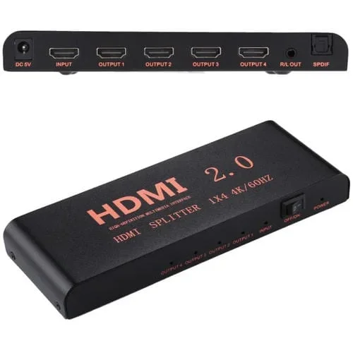 Divisor HDMI Cy-042 1X4 2.0 4K 60Hz con Enchufe de la UE