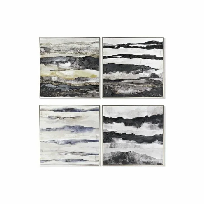 DKD Home Decor Cuadro color negro y dorado, de lienzo (79 x 2,5 x 79 cm) (4 unidades) S3028394 – EAN: 8424001933501