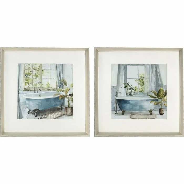 DKD Home Decor Cuadro de la Marca Baños (2 Piezas) (30 x 3 x 30 cm) (Referencia: S3018118)