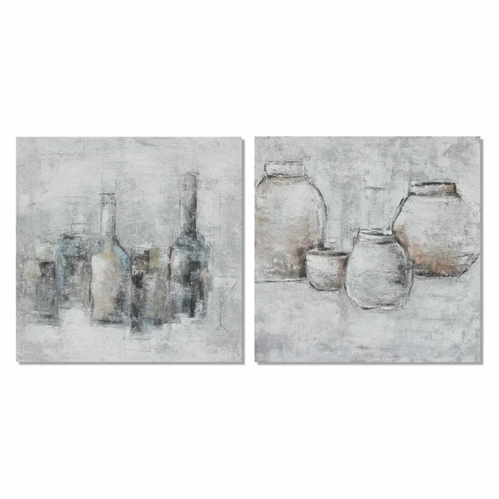 DKD Home Decor Cuadro Pino Lienzo Jarrón (2 pcs) (100 x 2.8 x 100 cm) S3018051 – EAN: 8424001871865
