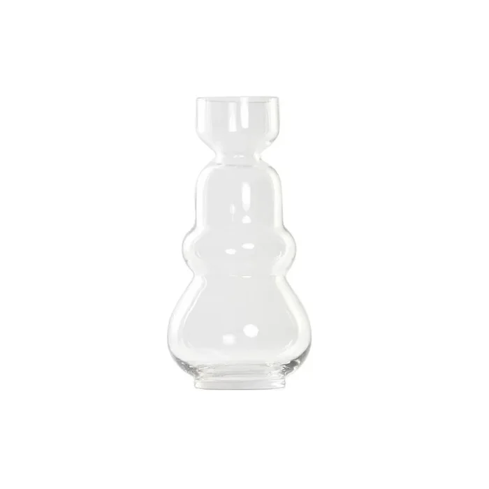 DKD Home Decor Jarrón Color Transparente, de Cristal (14 x 14 x 30 centímetros)