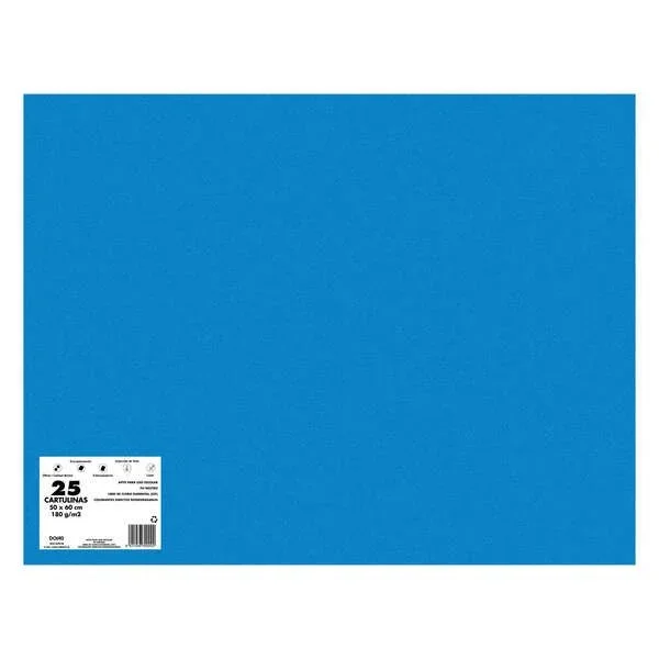 Dohe 29988 – Pack de 25 cartulinas, 50 x 65 mm, color azul bermudas