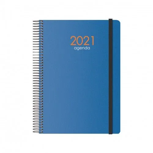 Dohe – Agenda 2025 – Semana Vista, A5 (15×21 cm), 12 Meses Enero a Diciembre, Cierre de Anillas, Tapa Flexible de Plástico, Planificador en Español, Material de Oficina – SYNCRO Azul
