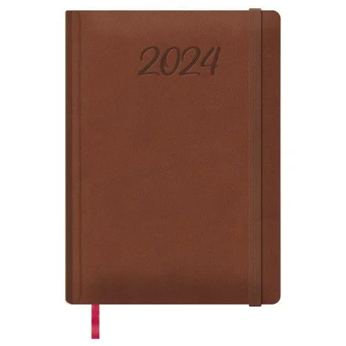 Dohe – Agenda 2026 – Día Página, Tamaño Grande (17×24 cm), Tapa Dura, 12 Meses Enero a Diciembre, Planificador Anual en Español con Marcapáginas – Manaos Marrón