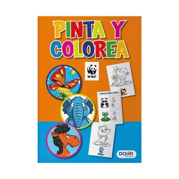 Dohe libro de colorear con dibujos de animales – cubierta de cartulina de 350gr – interior de 30 hojas en papel de 120gr – ideal para lapices de colores y pinturas de cera