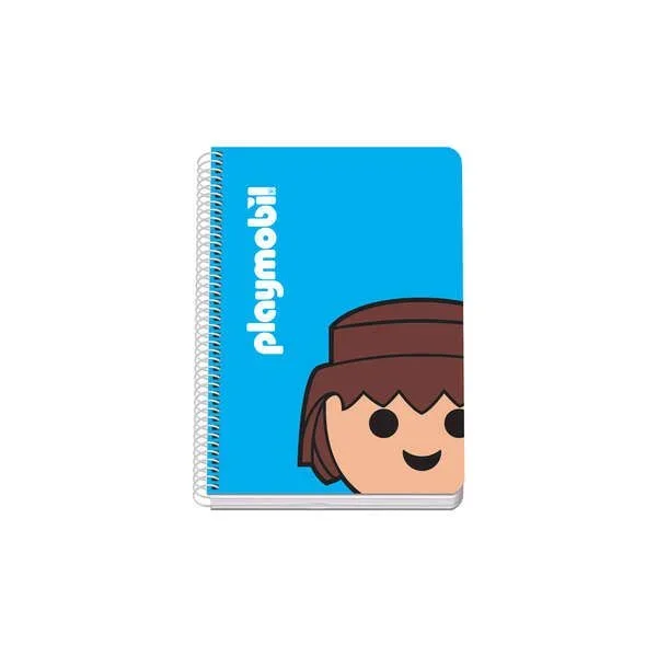 Dohe playmobil cuaderno espiral a5 cuadricula 4×4 80 hojas en papel offset 90gr – cubierta impresa a todo color y plastificada en brillo – guardas impresas