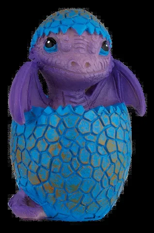 Dragón Bebé Huevo Resina Azul 7.7 Cm