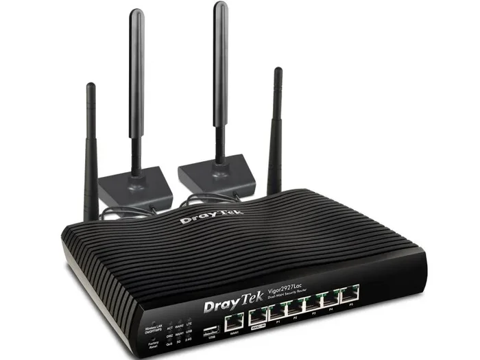DrayTek Vigor2927Lac router inalámbrico Gigabit Ethernet Doble banda (2,4 GHz / 5 GHz) 4G Negro