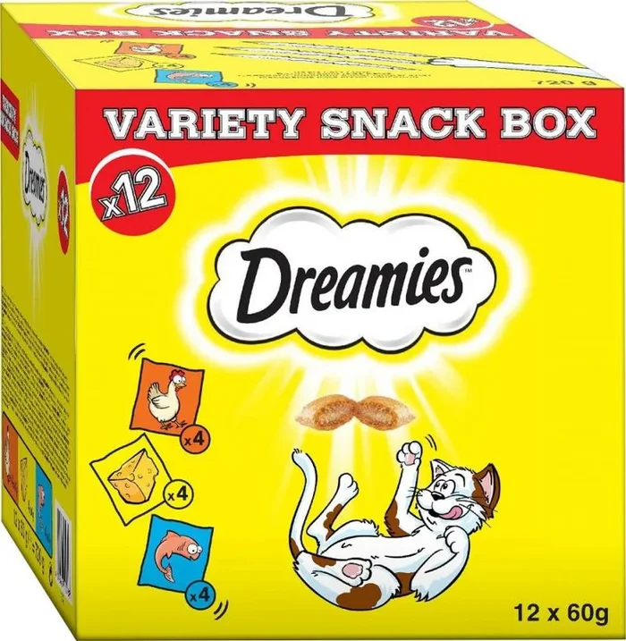 Dreamies variety snack box – goma para gatos – 12×60 g