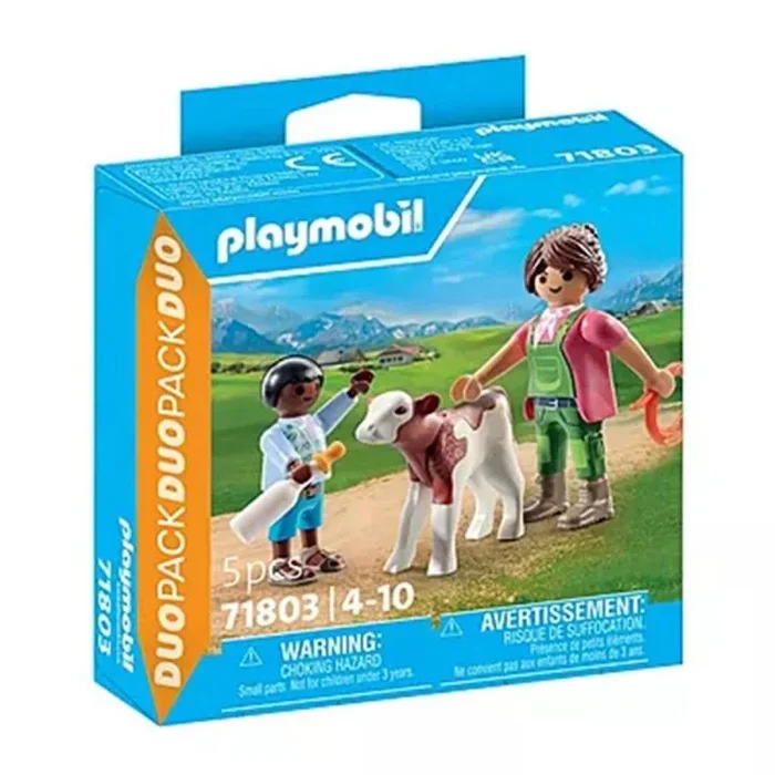 DUO FERMIERE ET ENFANT + VEAU PLAYMOBIL PLL71803