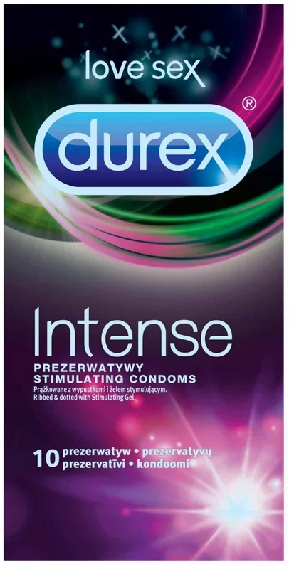Durex intense con puntos y estrías 10 pieza(s)