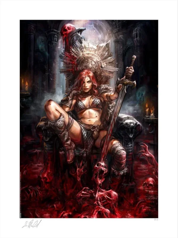 Dynamite entertainment litografia red sonja: long live the queen 46 x 61 cm – sin marco
