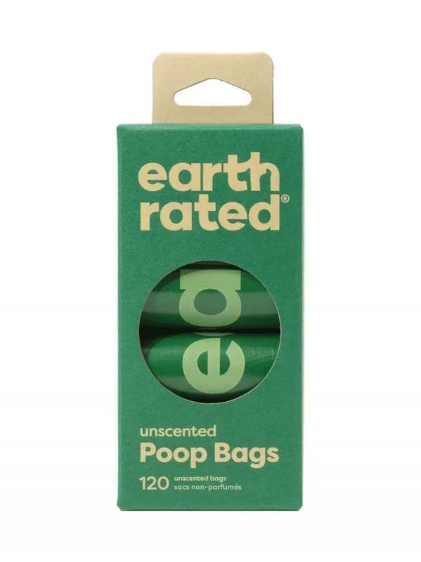 Earth Rated 870856000185 bolsa higiénica para excremento de perro y gato 120 pieza(s) Plástico Desechable