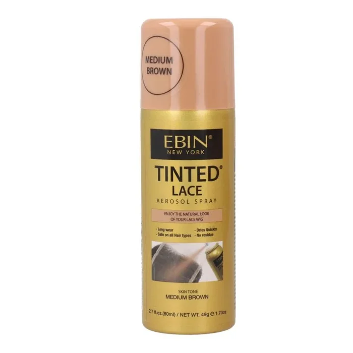 Ebin New York – Aerosol de encaje tintado en aerosol natural para cuero cabelludo, 2.5 oz (marrón mediano)