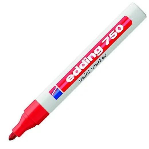 Edding marcador permanente tinta opaca 750 rojo -10u-